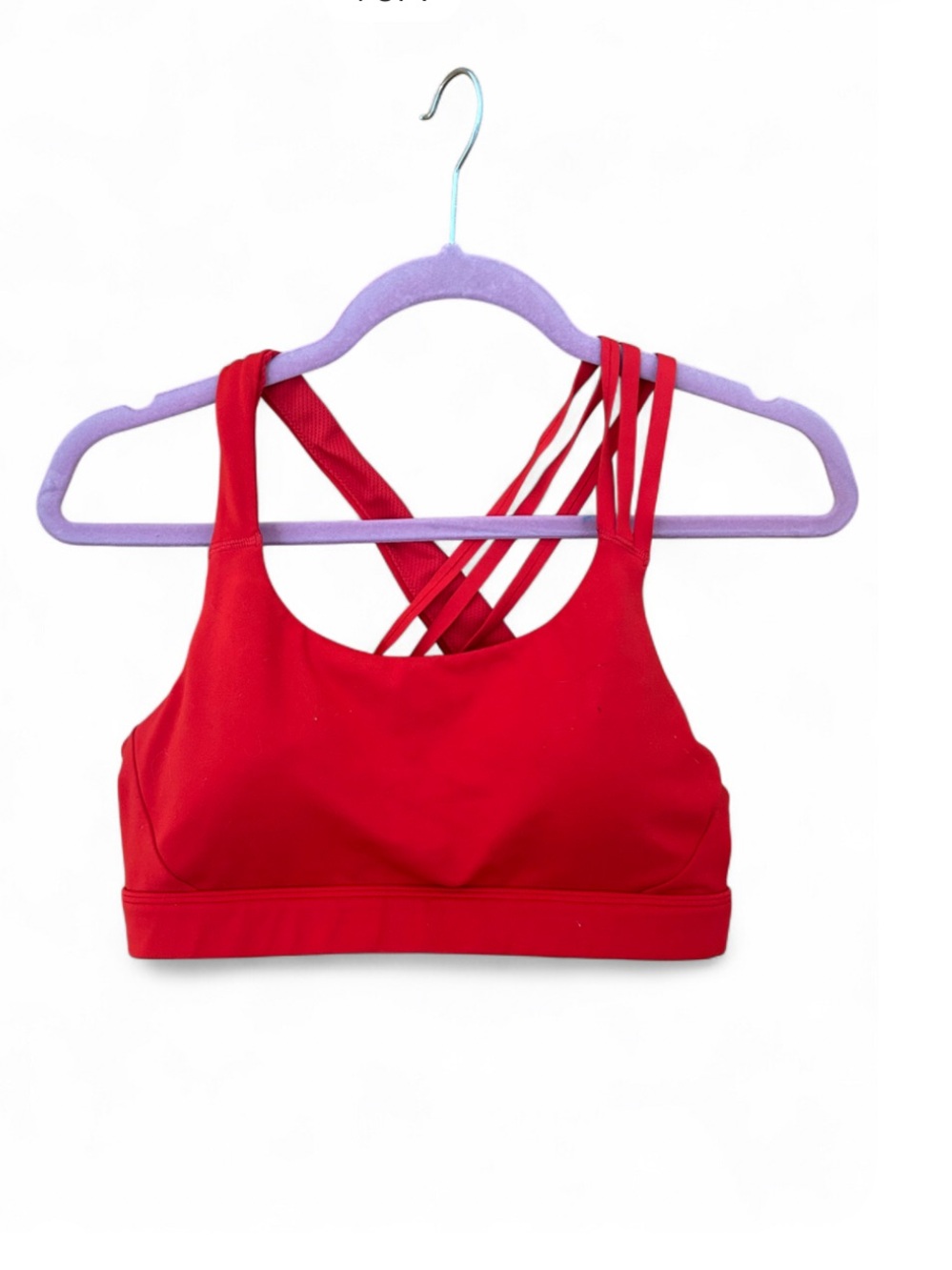 Athleta Red Strappy Crossback Sports Bra Size Medium